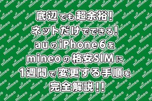 底辺でも超余裕！ネットだけできる！auのiPhone6をmineoの格安SIMに1週間で変更する手順を完全解説！！