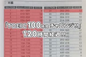 「TOEIC100時間チャレンジ！！」120時間経過！！